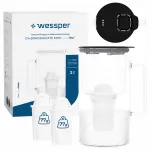 Klaasist veefilter Wessper D4 BOROSILICATE MINI FF, 2 l, 3 filtriga