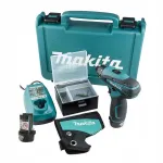 MAKITA DF030DWE kruvikeeraja-puur, 10,8V, 24Nm, 1/4", 2 k&auml;iguga