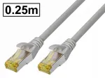 V&otilde;rgukaabel RJ45-RJ45 Cat.6A, varjestatud PIMF, 0,25 m, hall, AWG26, vasest