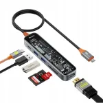 USB-C 6in1 jaotur koos 30 cm HDMI kaabliga, 4K@60Hz, 2x USB-A 3.0, 5Gbps