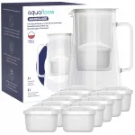 AquaFloow MaxiGlass 3 l klaasist veekann, valge, 11 Maxi filtriga
