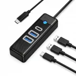 USB-C jaotur ORICO, 3 pesa: 2x USB-A 3.0, 1x USB-C 3.0, s&uuml;learvutile
