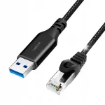 USB 3.0 kuni RJ45 Ethernet adapter LogiLink, CAT6, 10 m, must/hall