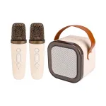 Kaasaskantav 3W Bluetooth-k&otilde;lar karaoke ja 2 mikrofoniga, liivakarva
