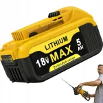 DeWalt 18V 5.0Ah varupatarei, sobib DCB200, DCB184, DCB204, DCD, DCF, DCG, DCS
