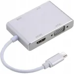 USB-C adapter 4in1: HDMI, VGA, DVI, USB - s&uuml;learvutitele ja telefonidele