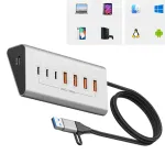 USB jaotur, 7 pesa, USB 3.2, 10 Gbps, aktiivne