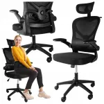 Ergonomiline must kontoritool, reguleeritav