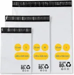 Kuller&uuml;mbrikute komplekt, 36 tk, S/M/L, isekleepuv, valge, LDPE