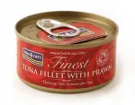 Fish4Cats Finest m&auml;rg kassitoit tuunikalafil&eacute; ja krepettidega, 70 g