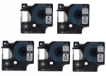 Dymo D1 45013 liimiribade komplekt, 12 mm x 7 m, valge mustade tekstidega, 5 tk, S0720530