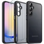 Kaitsekorpus Samsung A25 5G, matt must, tugevdatud, 2x klaas