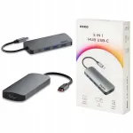 USB C jagaja DEKO Lite, 5 &uuml;hendust: 3x USB, HDMI 4K 60Hz, 100W