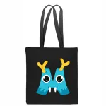 Laste must puuvillane ECO BAG seljakott t&auml;hega M, mudel TT_507