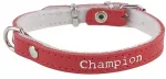 Champion punane nahast koera kaelarihm, 30 cm x 1 cm