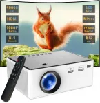 Kaasaskantav WiFi projektor 2.4G/5G, Bluetooth, 170 tolli, valge