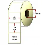 Zebra termom&auml;rgised Godex, valged, 40x30 mm, fi40, 1000 tk, tugev liim