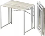 Kokkupandav laud 80x40 cm, valge, ei vaja kokkupanekut