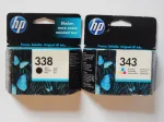 HP 343 kolvitud tindikassetid + 338 mustad, originaal