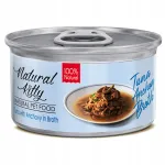 Natural Kitty m&auml;rgtoit kassidele tuunikalaga ja an&scaron;oovistega, 80 g