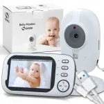 NANNY HD laste video monitor &ouml;&ouml;režiimi, termomeetri ja 2000mAh monitoriga