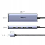 USB-C multifunktsionaalne adapter 6in1: HDMI, USB-A, SD/TF kaardi lugeja, hall