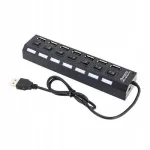 USB jagaja, 7 porti, l&uuml;liti jagajaga