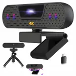 4K W8GS veebikaamera mikrofoniga, 85&deg; vaatenurk, automaatne fookus, USB, statiiviga