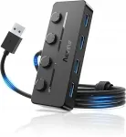 USB jagaja ACEELE, 4 porti, 120 cm kaabel, individuaalsed l&uuml;litid