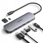 USB-C 7in1 lugeja HDMI 4K 60Hz, PD 85W, SD, MicroSD