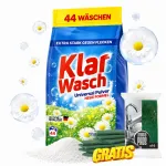 Klar Wasch Universal pesupulber, 3 kg, 44 pesukorda, v&auml;rsked l&otilde;hnad