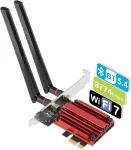 Juhtmevaba v&otilde;rgukaart WIFI 7 BE8800 PCIe, Bluetooth 5.4, WPA3