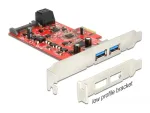 Delock 89389 PCIe x1 kaart: 2 v&auml;list USB 3.0, 2 sisemist SATA 6Gb/s pesad
