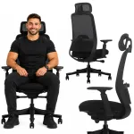 Ergonoomiline kontori- ja m&auml;ngutool V3, must, 3D-reguleeritav