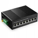 T&ouml;&ouml;stuslik 8-pordiline Gigabit Ethernet l&uuml;liti Binardat DIN-liistule paigaldamiseks