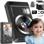Digitaalne fotokaamera HD 4K 64MP 64GB autofookuse ja 1200mAh must 2,8-tolline