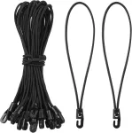 Elastsed kummid konksudega, 25 cm, 35 tk, mustad, UV-kindlad