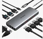 ZMUIPNG 11in1 USB-C adapter USB, HDMI, AUX ja RJ45 pistikutega