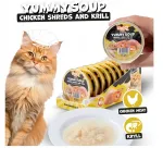 UniQ Pets niiske kassitoit kanaliha ja krilli puljongiga, 8 x 30 g