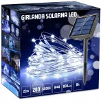 22 m v&auml;lisvalgustuse girliand p&auml;ikesepatareidega, 200 LED