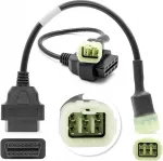 KAWASAKI 6-kontaktiline adapterikaabel OBD2 16-kontaktilise vastu