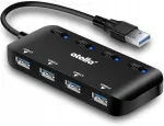 USB-jaotur ATOLLA, 4 &uuml;hendust l&uuml;litustega