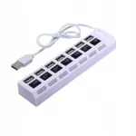 USB jagaja, 7 pesa, valgustusega