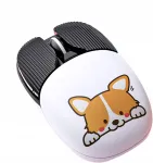 Vaikne juhtmevaba hiir Corgi kutsika kujundusega, 3 varianti