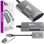 Adapter SD microSD kaardilugejale USB-A USB-C Spacetronik Universal