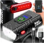 Veekindel USB-laetav LED jalgratta esituli koos tagumise tulega