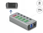 USB jagaja Delock 63263, 4x USB, 1x laadimisport, 1x USB-C PD 3.0, 5 Gbps