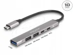 USB-C jaotur Delock 64298, 4 pesa: 1x USB-A, 2x USB 2.0-A, 1x USB 2.0-C, PD 95W