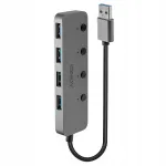 USB jagaja Lindy, 4 &uuml;hendust, sissel&uuml;lituse nuppudega, USB 3.0