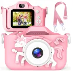 Laste digitaalne kaamera Unicorn Pink, Full HD, m&auml;ngude ja kaabliga